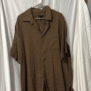 Van Heusen Brown Casual Button Down Shirt